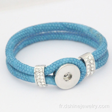 Noosa bijoux bracelet avec Bracelet en cuir d’unité CENTRALE de strass